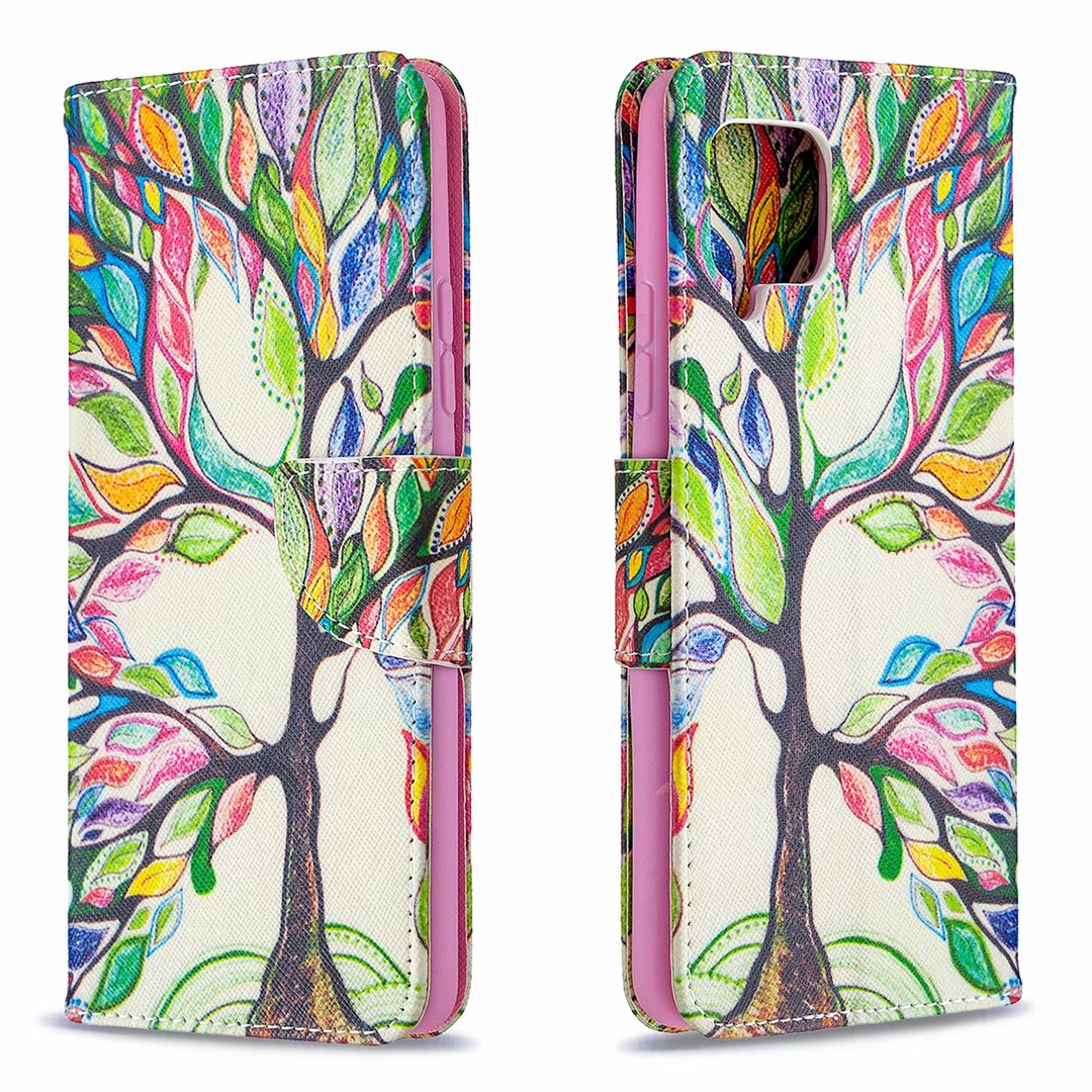 Samsung Galaxy A42 5G Case, Colorful Flip PU Leather Wallet Phone Bag Cover - Painting tree