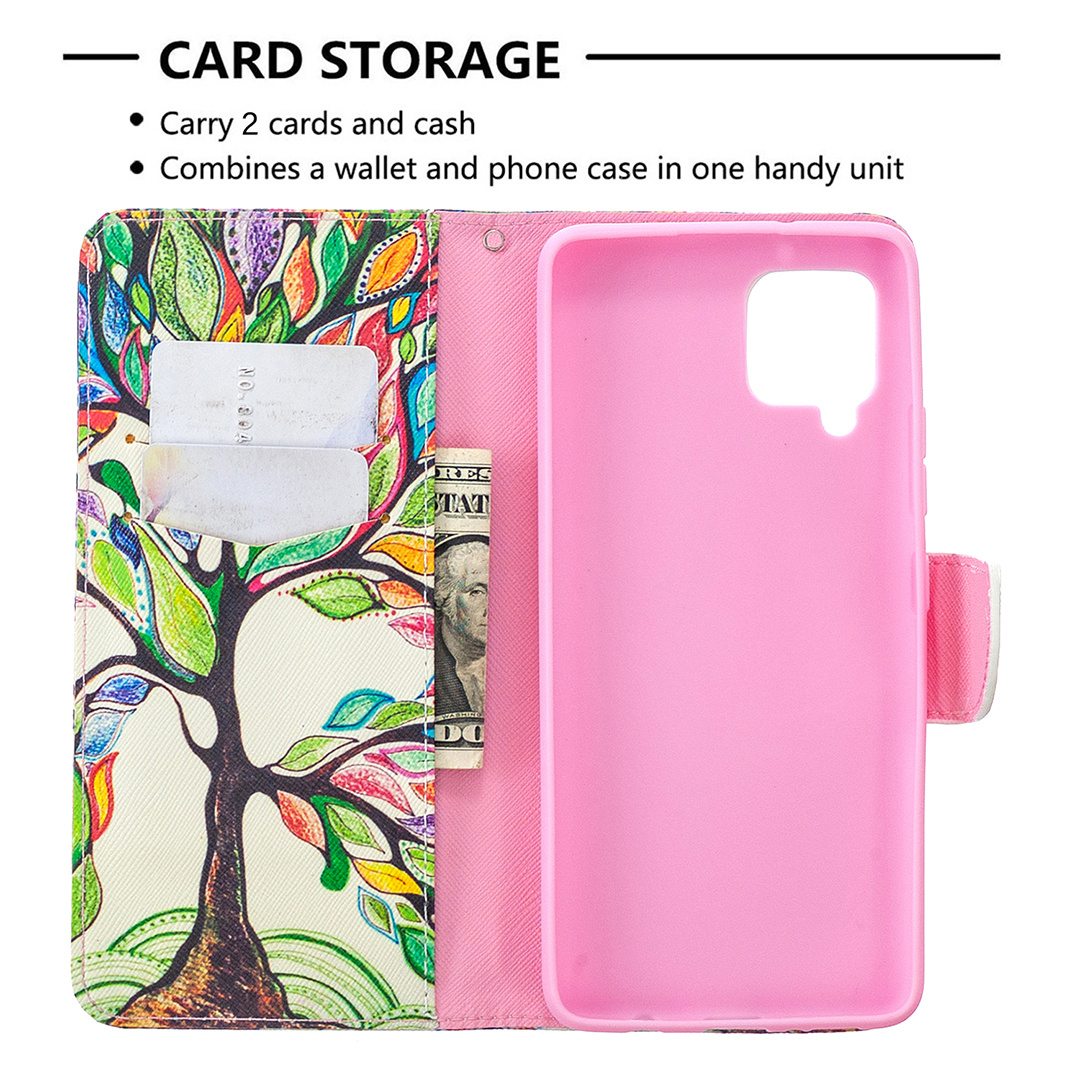 Samsung Galaxy A42 5G Case, Colorful Flip PU Leather Wallet Phone Bag Cover - Painting tree