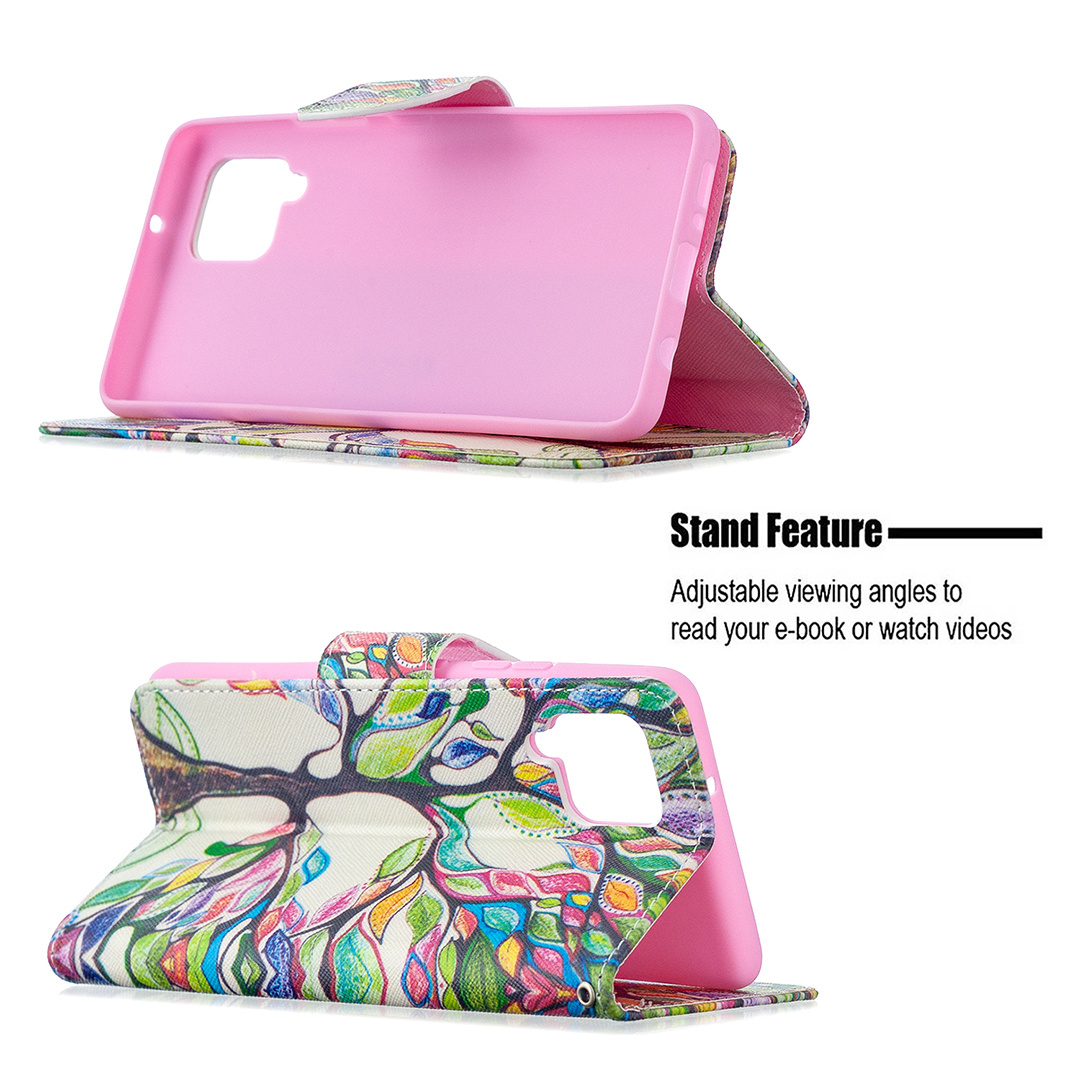 Samsung Galaxy A42 5G Case, Colorful Flip PU Leather Wallet Phone Bag Cover - Painting tree