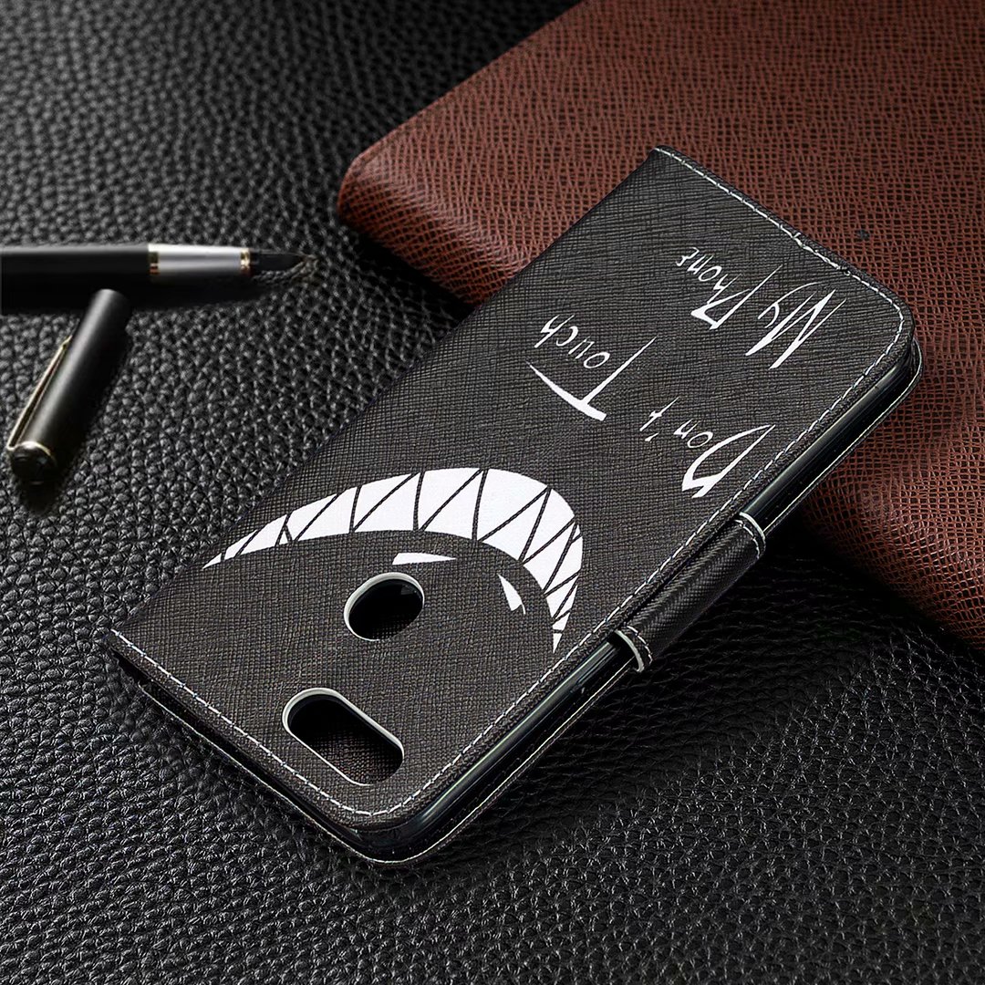 Oppo A3s Case, Oppo A5 (AX5) (6.2inch) 2018 Case, Flip Wallet Phone Cover - Don't touch my phone