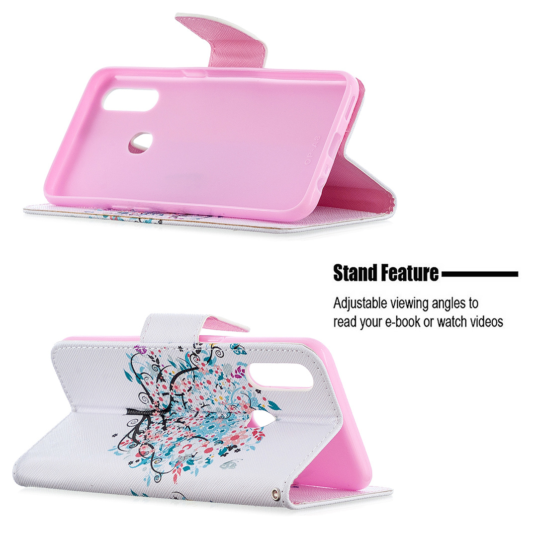 Oppo A31 2020 Case, Oppo A8 2020 Case, Flip PU Leather Wallet Magnetic Phone Bag Cover - Color tree