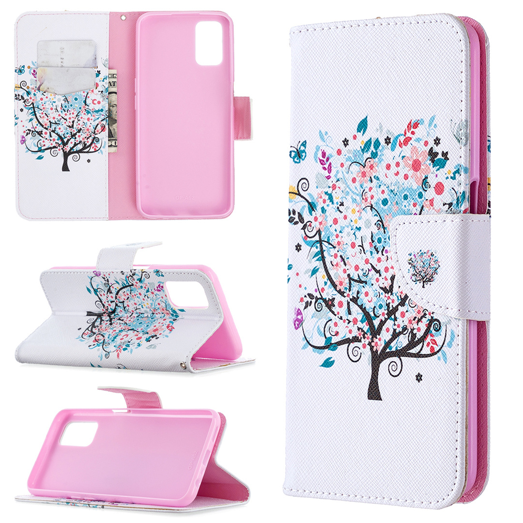 OPPO A72 Case, Oppo A52 Case, Oppo A92 Case, Flip Wallet Magnetic Phone Bag Cover - Color tree