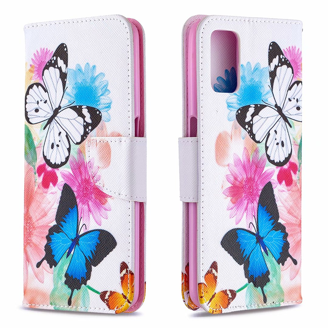 OPPO A72 Case, Oppo A52 Case, Oppo A92 Case, Flip Wallet Magnetic Phone Bag Cover - Flower Butterfly