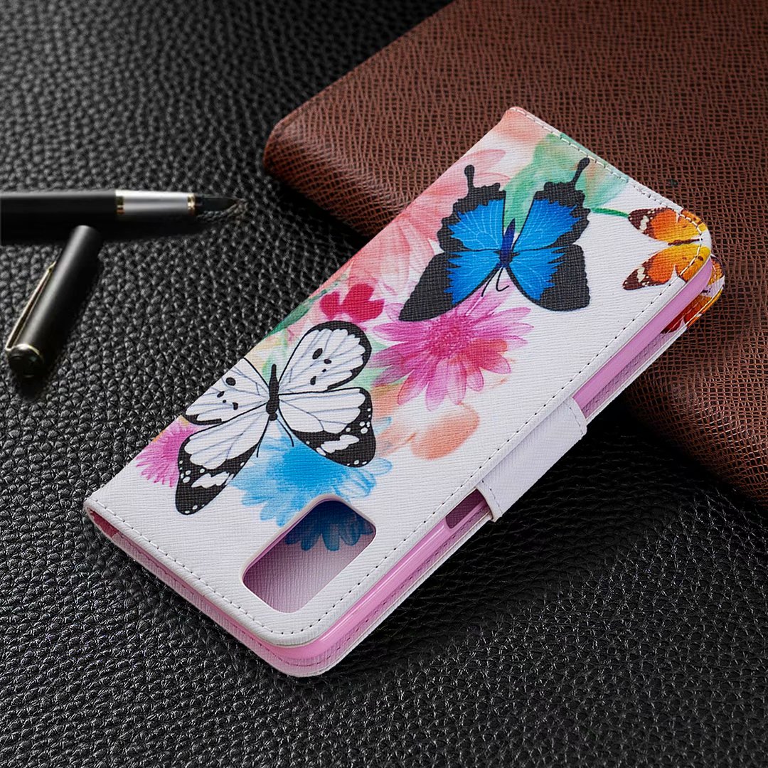 OPPO A72 Case, Oppo A52 Case, Oppo A92 Case, Flip Wallet Magnetic Phone Bag Cover - Flower Butterfly