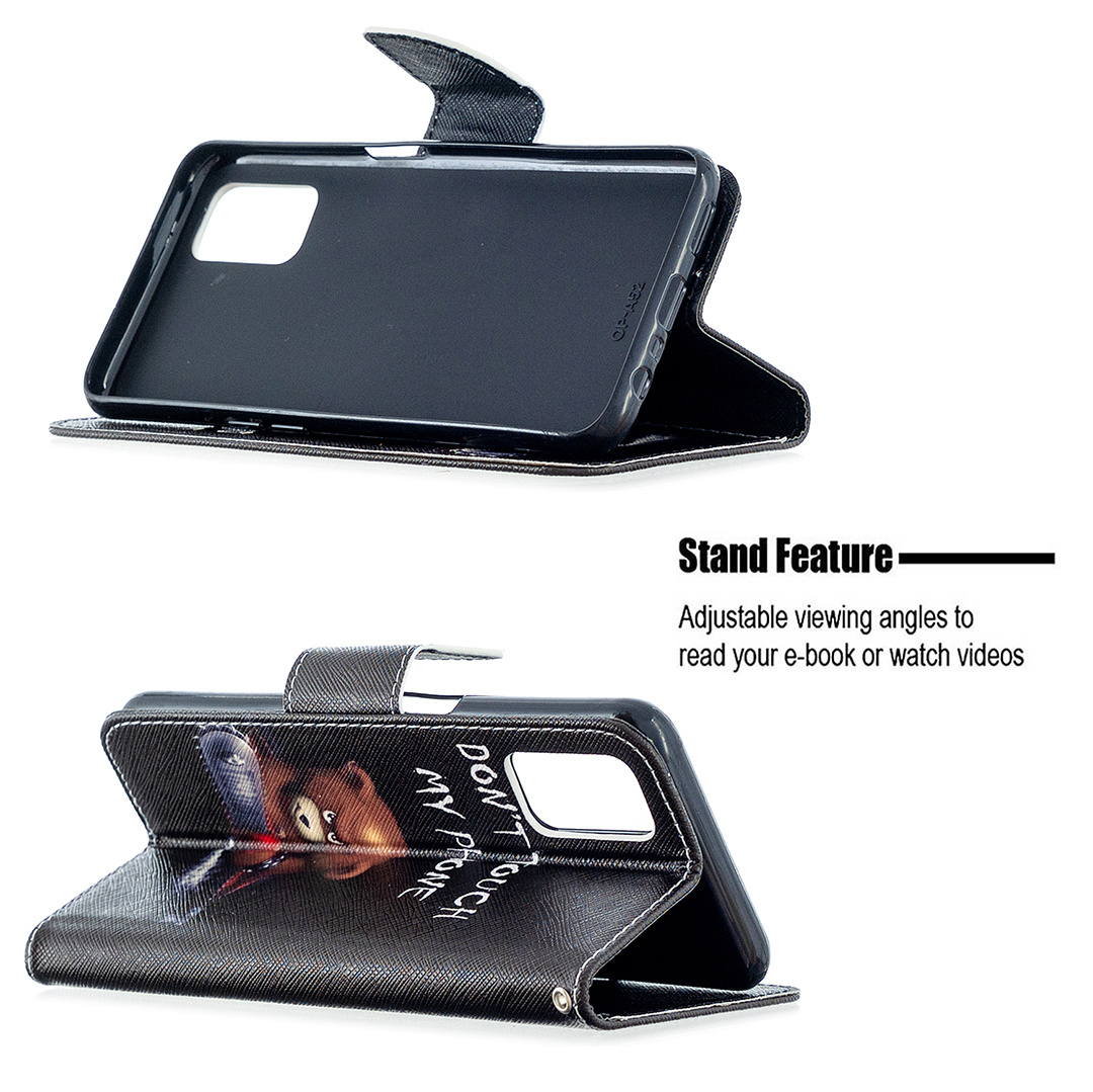 OPPO A72 Case, Oppo A52 Case, Oppo A92 Case, Flip Wallet Phone Bag Cover - Don't touch my phone