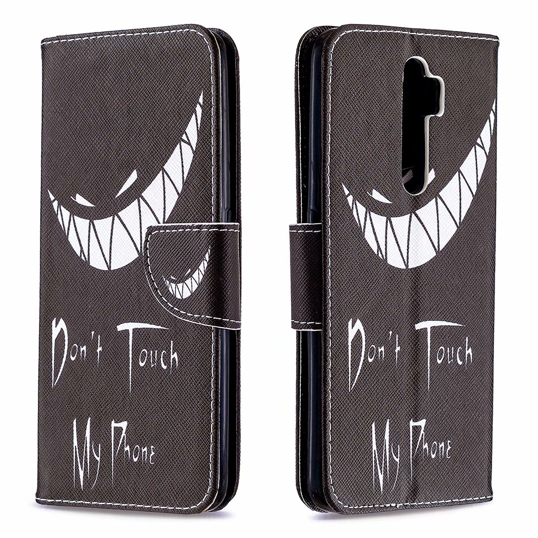 Oppo A9 2020 Case, Oppo A5 2020 Case, Flip PU Leather Wallet Phone Bag Cover - Don&apos;t touch my phone