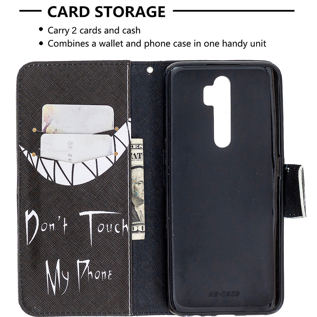 Oppo A9 2020 Case, Oppo A5 2020 Case, Flip PU Leather Wallet Phone Bag Cover - Don&apos;t touch my phone