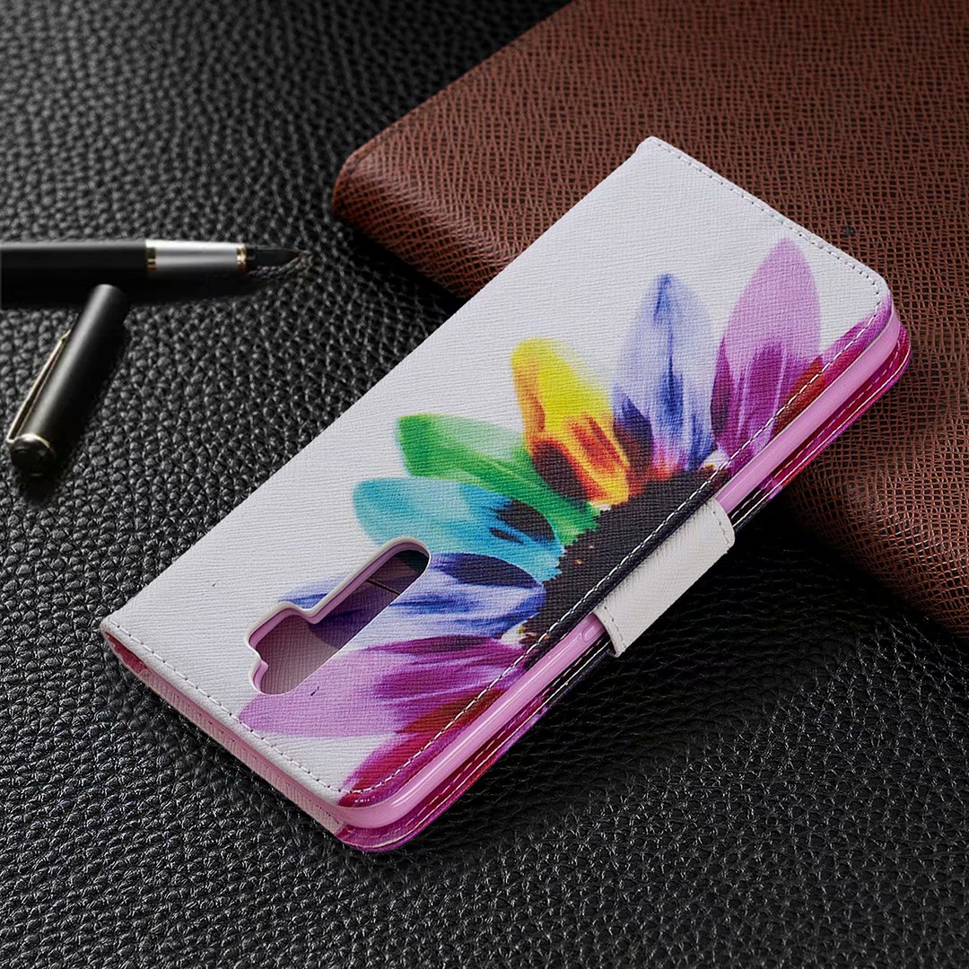 Oppo A9 2020 Case, Oppo A5 2020 Case, Flip PU Leather Wallet Phone Bag Cover - Sun Flower