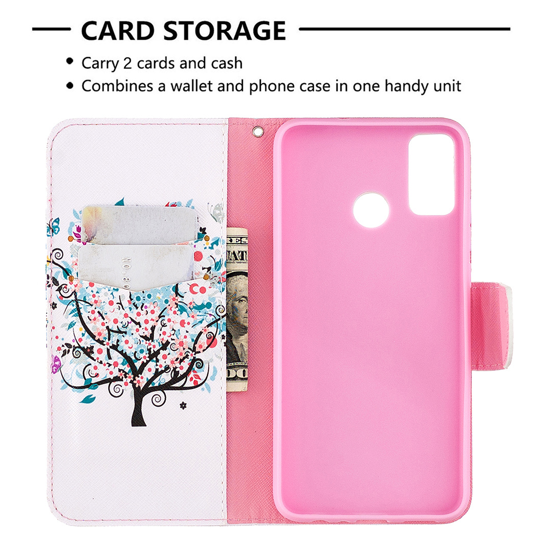 Huawei Honor 9X Lite Case, Flip PU Leather Wallet Phone Bag Cover for Honor 9X Lite - Color tree