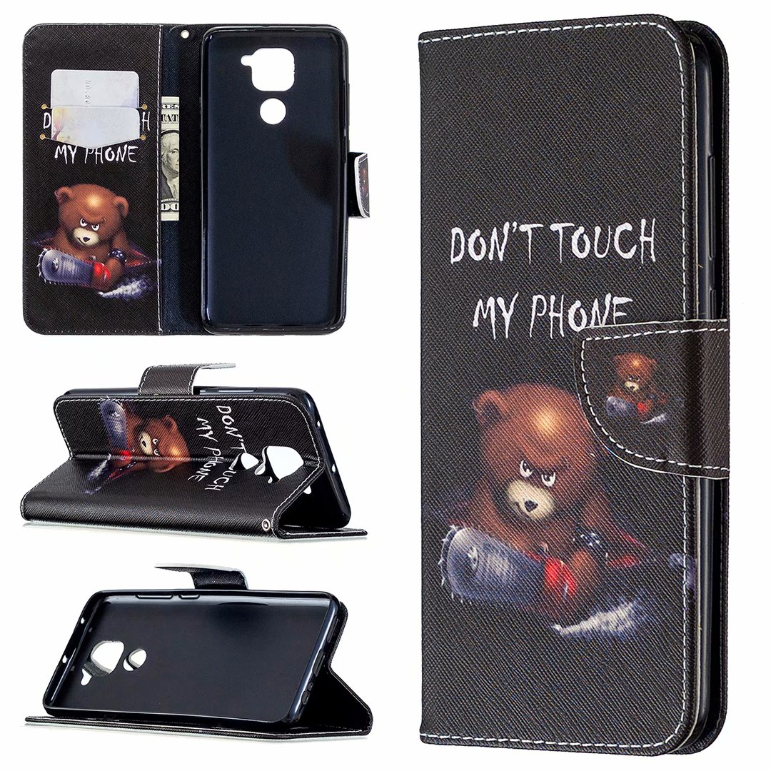 Xiaomi Redmi Note 9 Case, Flip Wallet Phone Bag Cover for Redmi Note 9 - Don't touch my phone