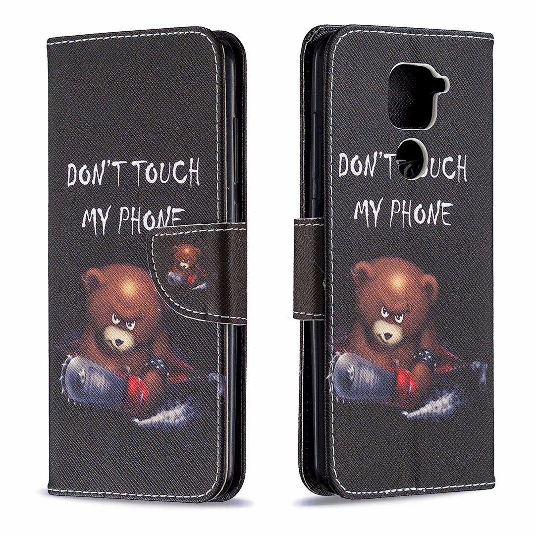 Xiaomi Redmi Note 9 Case, Flip Wallet Phone Bag Cover for Redmi Note 9 - Don't touch my phone
