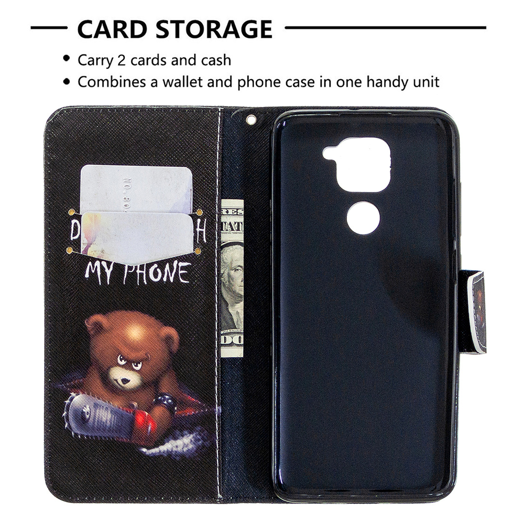 Xiaomi Redmi Note 9 Case, Flip Wallet Phone Bag Cover for Redmi Note 9 - Don't touch my phone