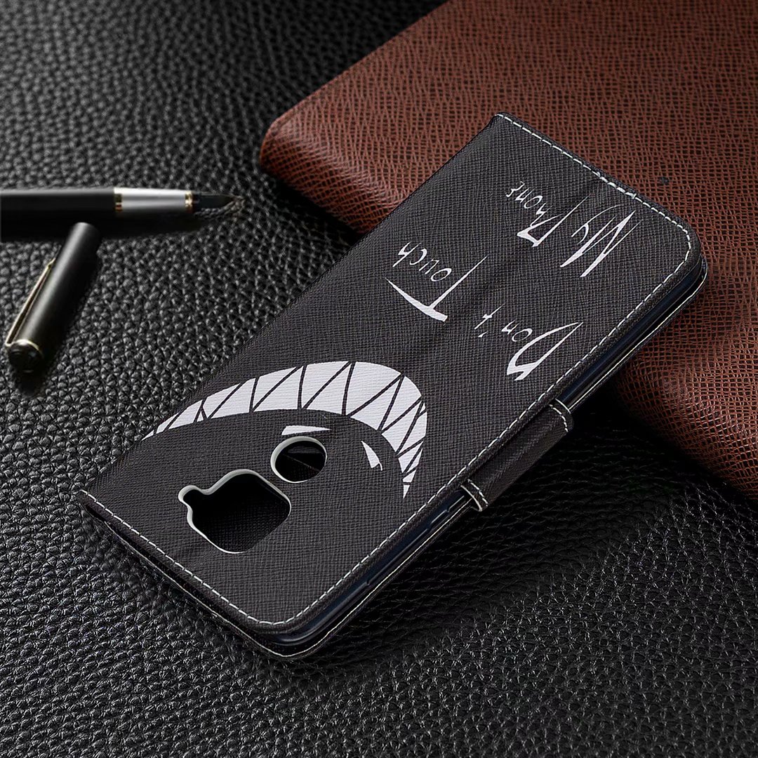 Xiaomi Redmi Note 9 Case, Flip Wallet Phone Bag Cover for Redmi Note 9 - Don't touch my phone