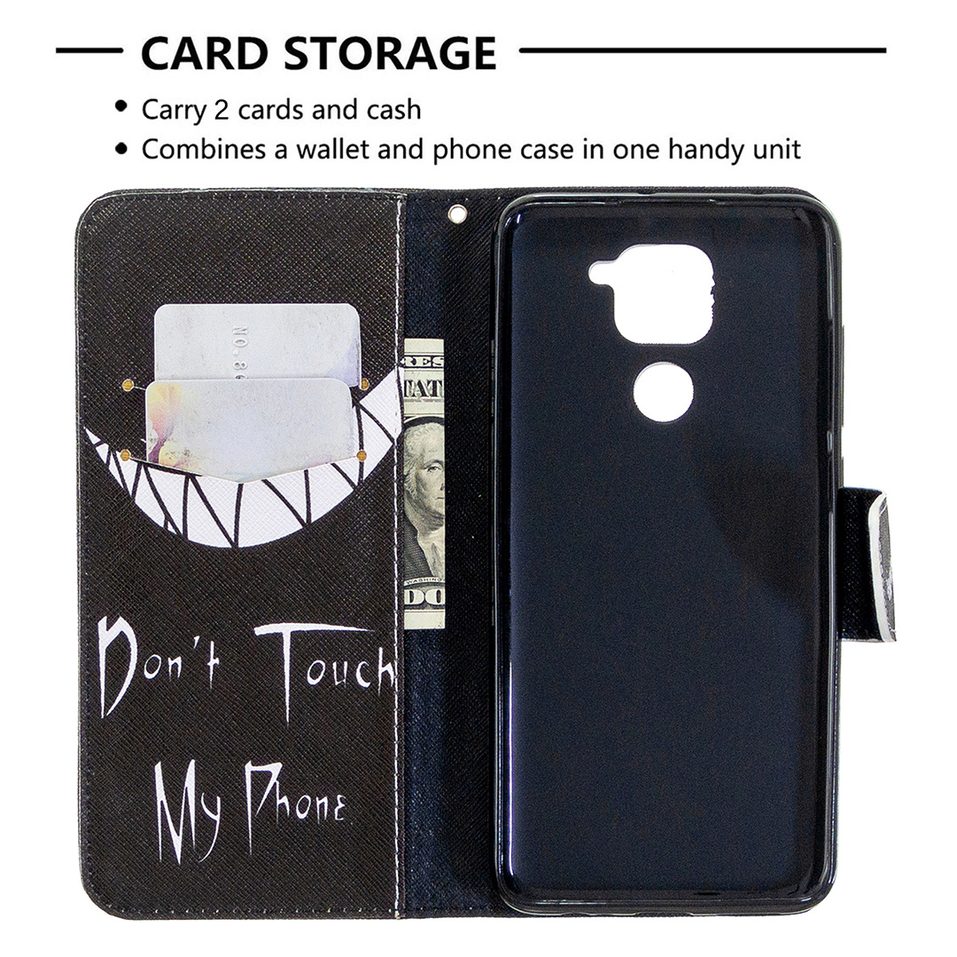 Xiaomi Redmi Note 9 Case, Flip Wallet Phone Bag Cover for Redmi Note 9 - Don't touch my phone