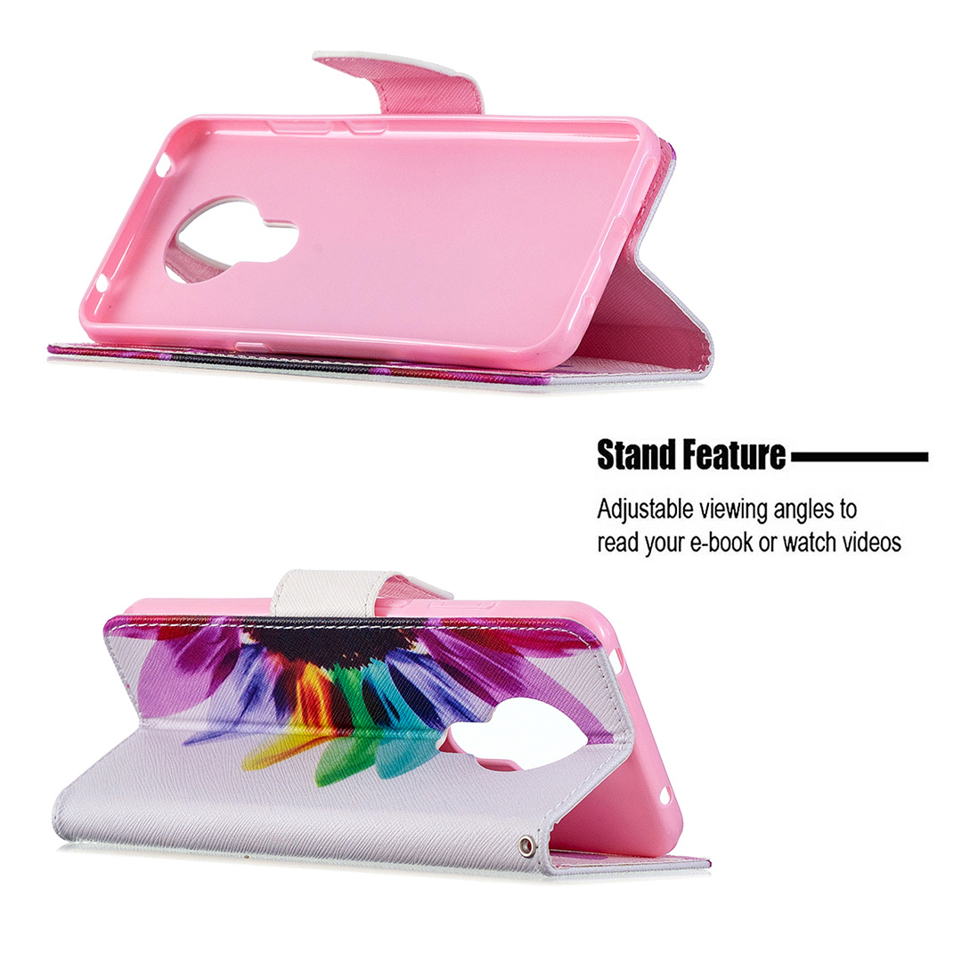 Nokia 5.3 Case, Colorful Flip PU Leather Wallet Phone Bag Cover for Nokia 5.3 - Sun Flower