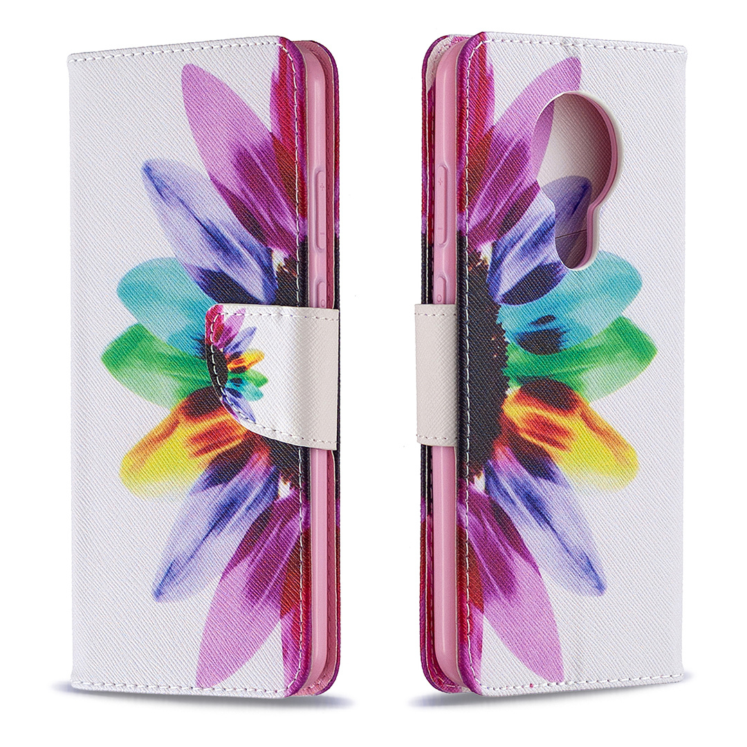 Nokia 5.3 Case, Colorful Flip PU Leather Wallet Phone Bag Cover for Nokia 5.3 - Sun Flower