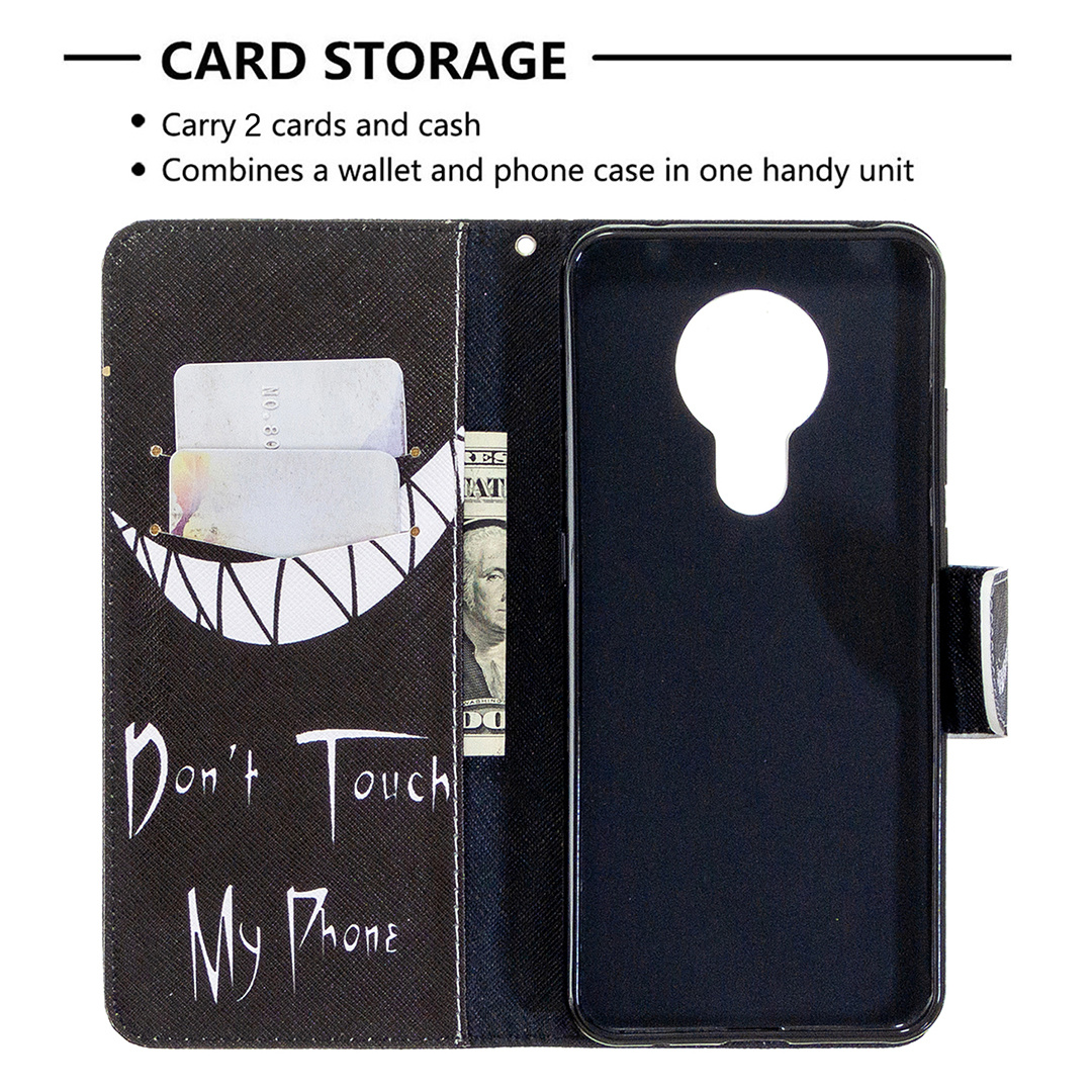 Nokia 5.3 Case, Colorful Flip PU Leather Wallet Phone Bag Cover for Nokia 5.3 - Don't touch my phone