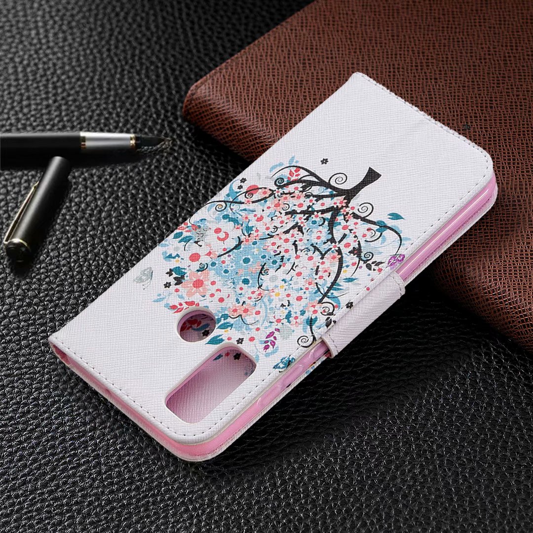 Huawei P Smart 2020 Case, Flip PU Leather Wallet Phone Bag Cover for P Smart 2020 - Color tree