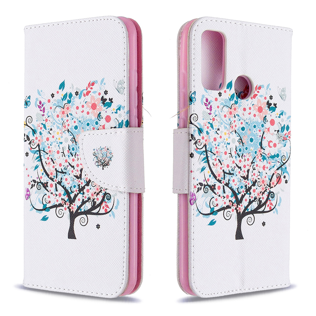 Huawei P Smart 2020 Case, Flip PU Leather Wallet Phone Bag Cover for P Smart 2020 - Color tree