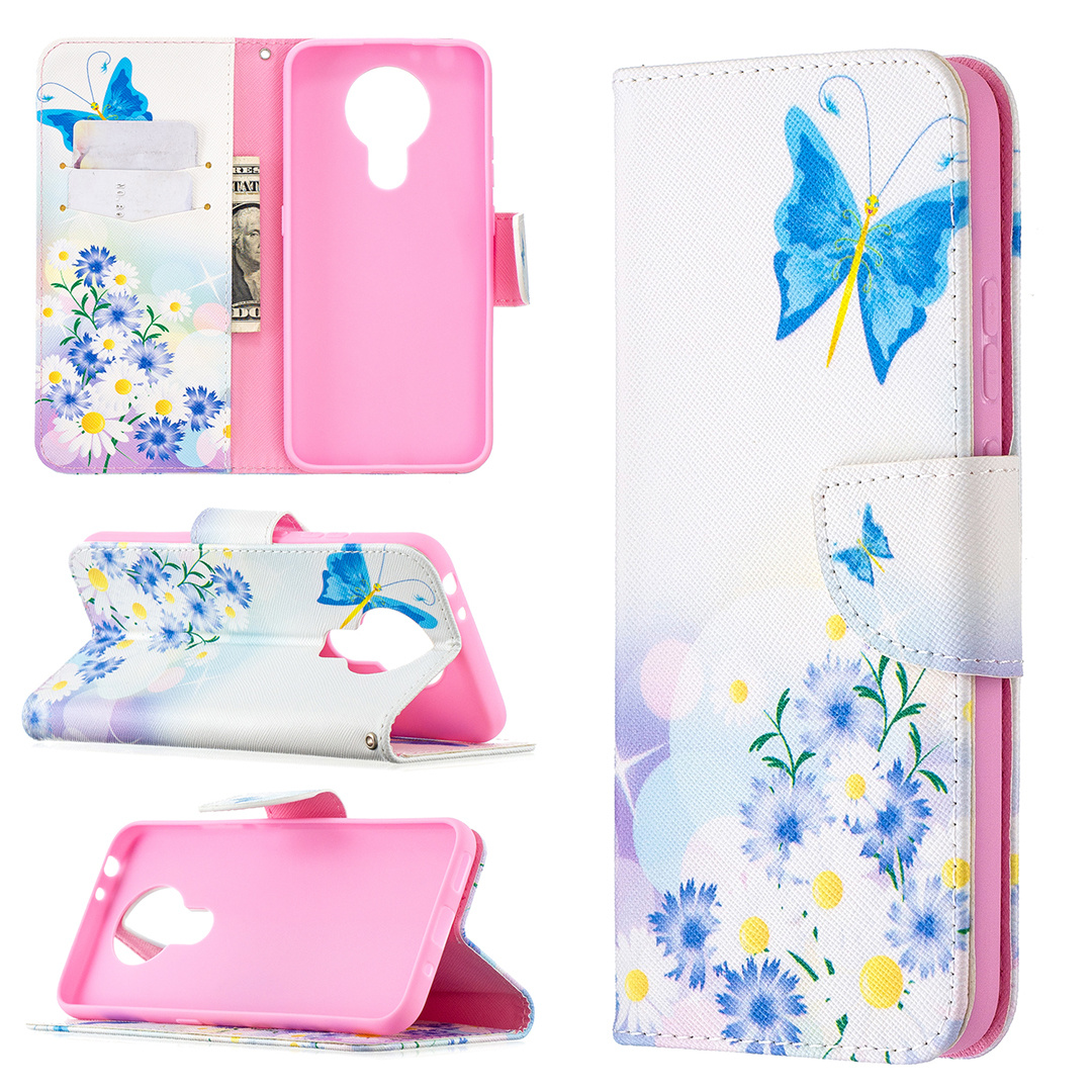 Nokia 3.4 (2020) Case, Flip PU Leather Wallet Phone Cover for Nokia 3.4 2020 - Flower Butterfly