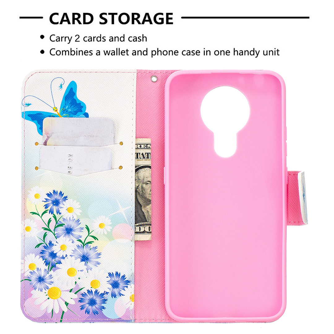 Nokia 3.4 (2020) Case, Flip PU Leather Wallet Phone Cover for Nokia 3.4 2020 - Flower Butterfly
