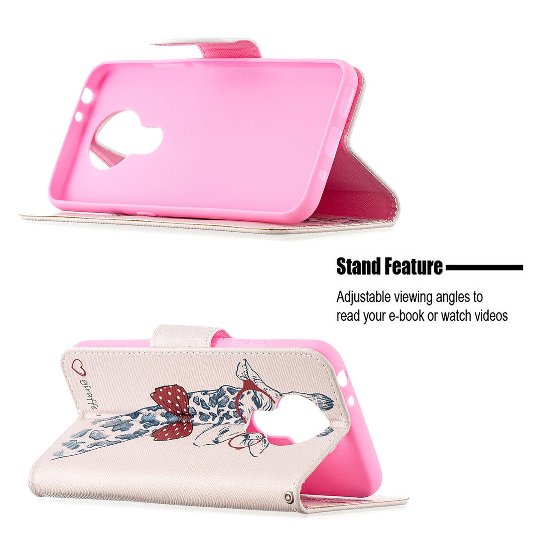 Nokia 3.4 (2020) Case, Flip PU Leather Wallet Phone Cover for Nokia 3.4 2020 - Giraffe