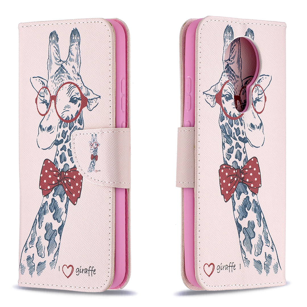 Nokia 3.4 (2020) Case, Flip PU Leather Wallet Phone Cover for Nokia 3.4 2020 - Giraffe
