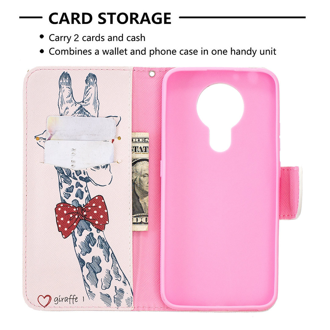 Nokia 3.4 (2020) Case, Flip PU Leather Wallet Phone Cover for Nokia 3.4 2020 - Giraffe