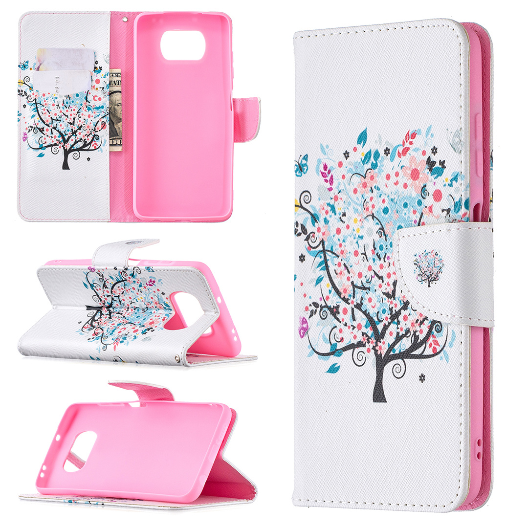 Xiaomi Poco X3 NFC Case, Flip PU Leather Wallet Phone Cover for Poco X3 NFC - Color tree