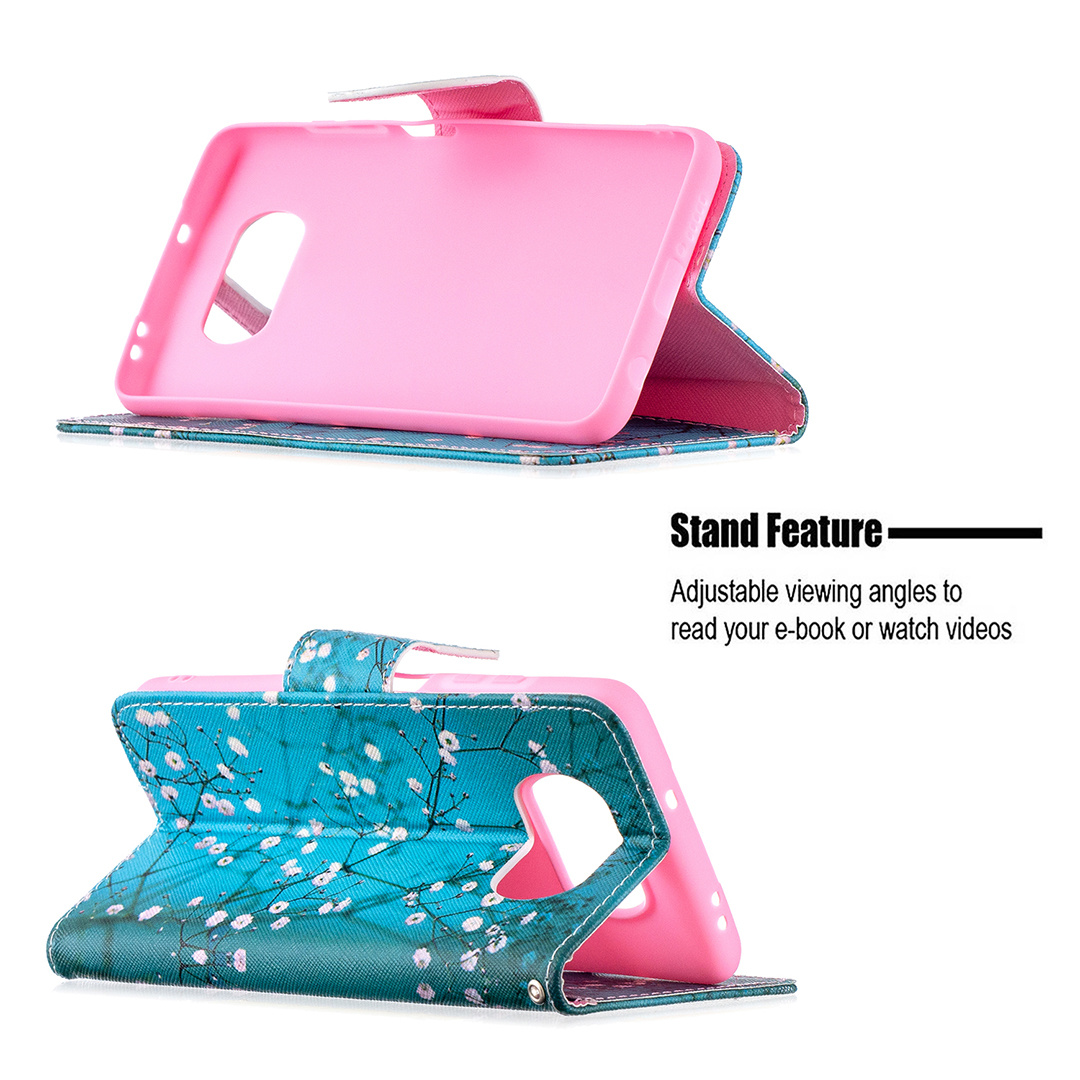 Xiaomi Poco X3 NFC Case, Flip PU Leather Wallet Phone Cover for Poco X3 NFC - Plum Flower