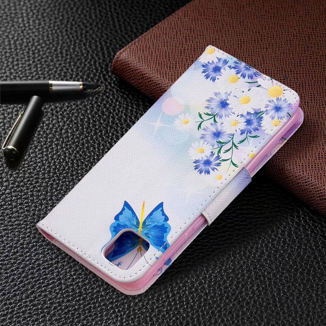 Huawei Y5P Case, Flip PU Leather Wallet Phone Cover for Honor 9S - Flower Butterfly