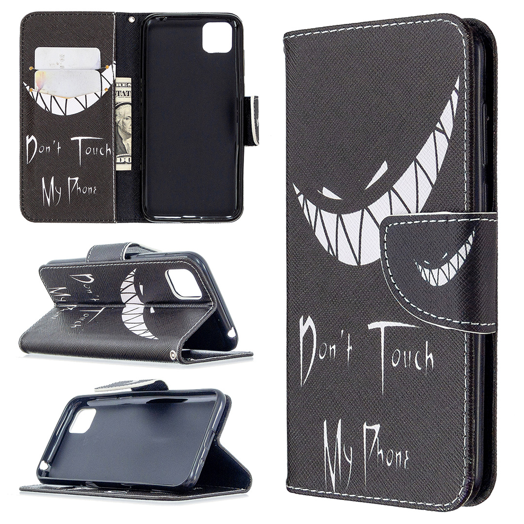 Huawei Y5P Case, Flip PU Leather Wallet Phone Cover for Honor 9S - Don't touch my phone