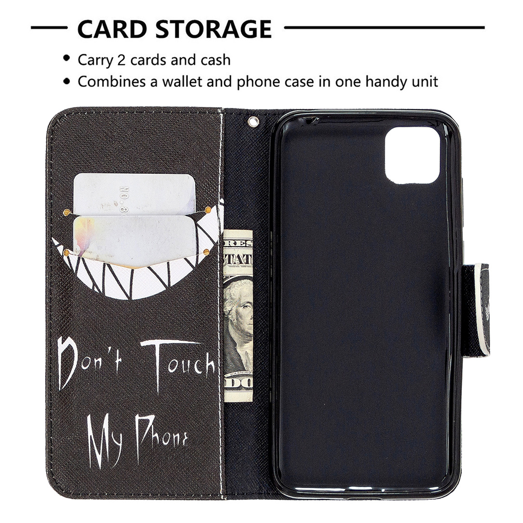 Huawei Y5P Case, Flip PU Leather Wallet Phone Cover for Honor 9S - Don't touch my phone
