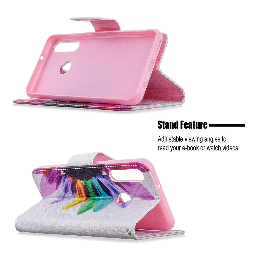 Huawei Y6P (2020) Case, Flip PU Leather Wallet Phone Cover for Huawei Y6P 2020 - Sun Flower