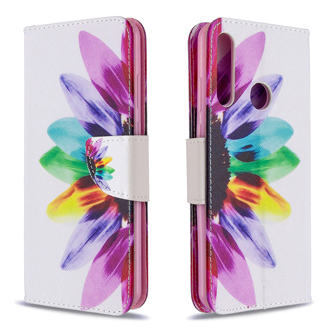 Huawei Y6P (2020) Case, Flip PU Leather Wallet Phone Cover for Huawei Y6P 2020 - Sun Flower