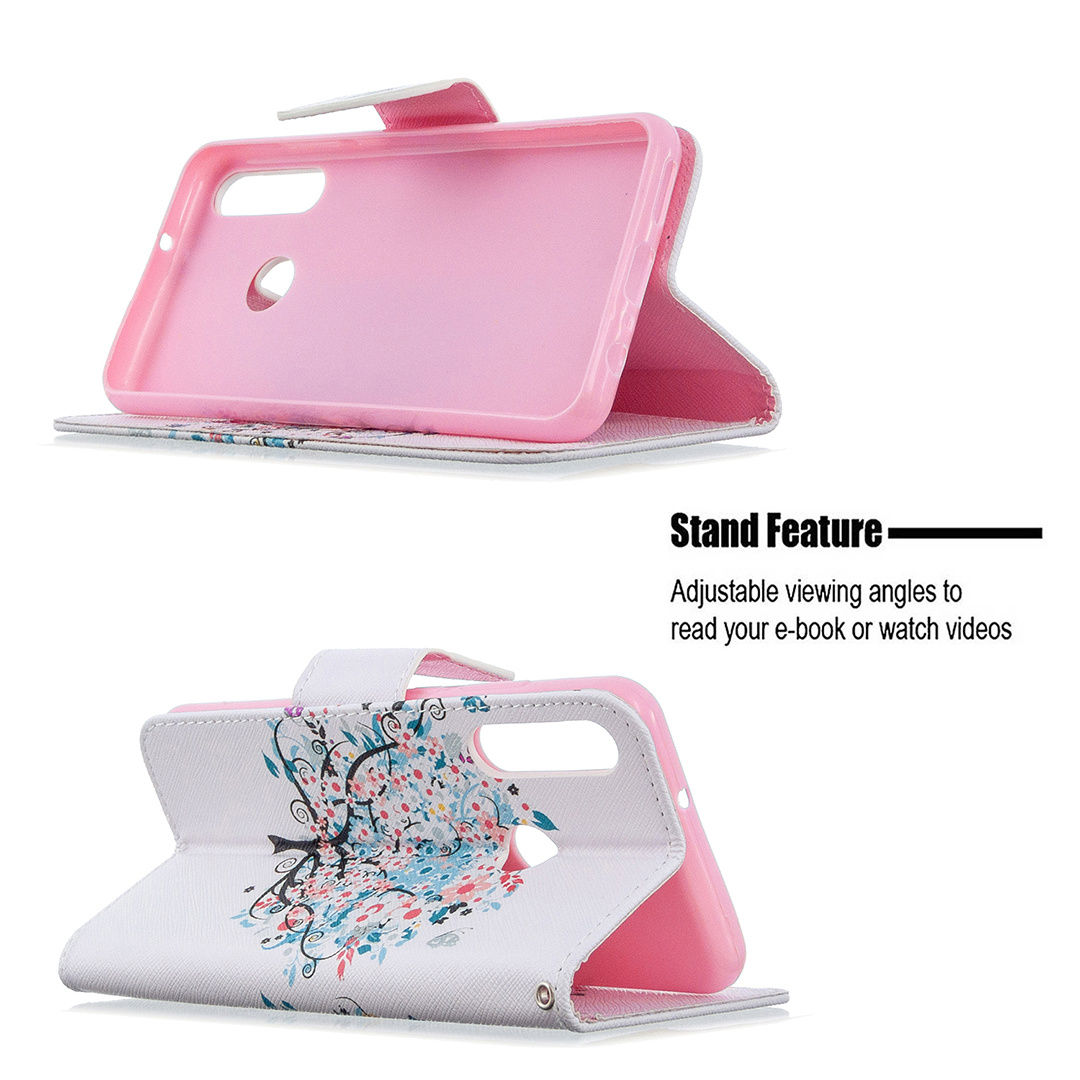 Huawei Y6P (2020) Case, Flip PU Leather Wallet Phone Cover for Huawei Y6P 2020 - Color tree