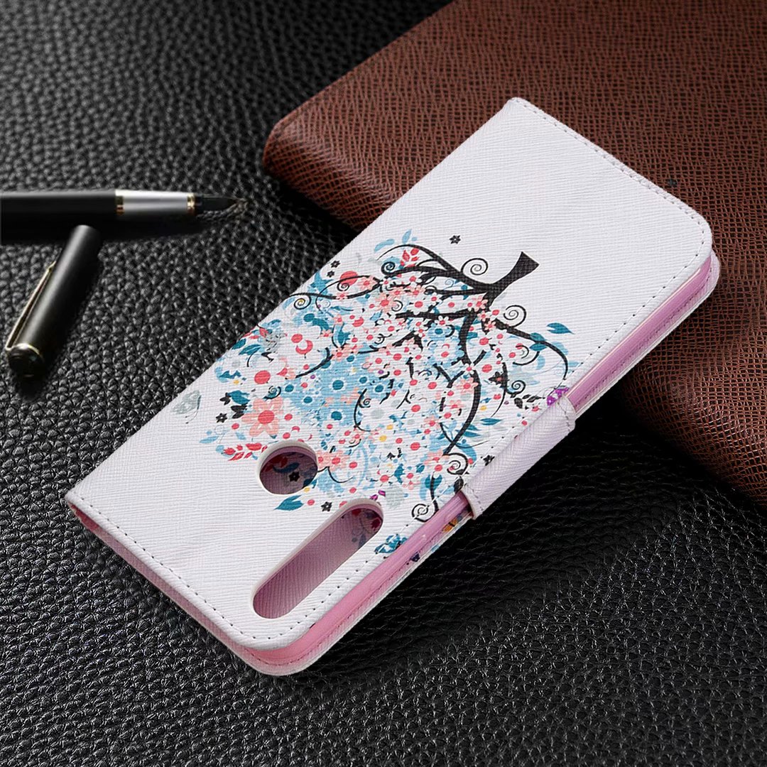 Huawei Y6P (2020) Case, Flip PU Leather Wallet Phone Cover for Huawei Y6P 2020 - Color tree