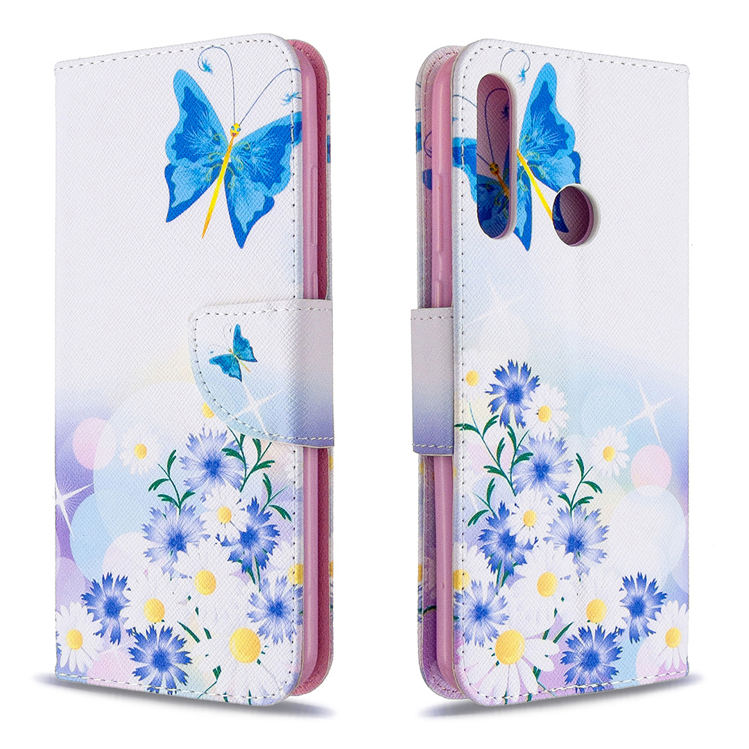 Huawei Y6P (2020) Case, Flip PU Leather Wallet Phone Cover for Huawei Y6P 2020 - Flower Butterfly