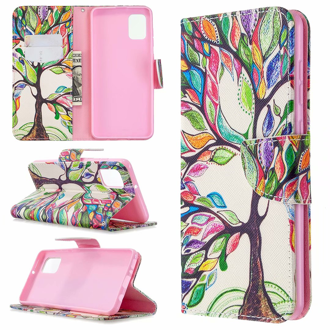 Samsung Galaxy A31 Case, Flip PU Leather Wallet Phone Bag Cover for Galaxy A31 - Painting tree