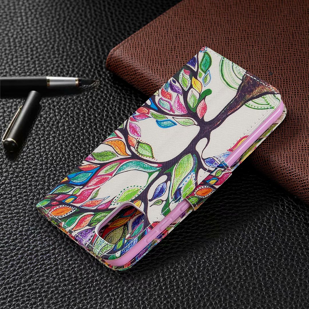 Samsung Galaxy A31 Case, Flip PU Leather Wallet Phone Bag Cover for Galaxy A31 - Painting tree