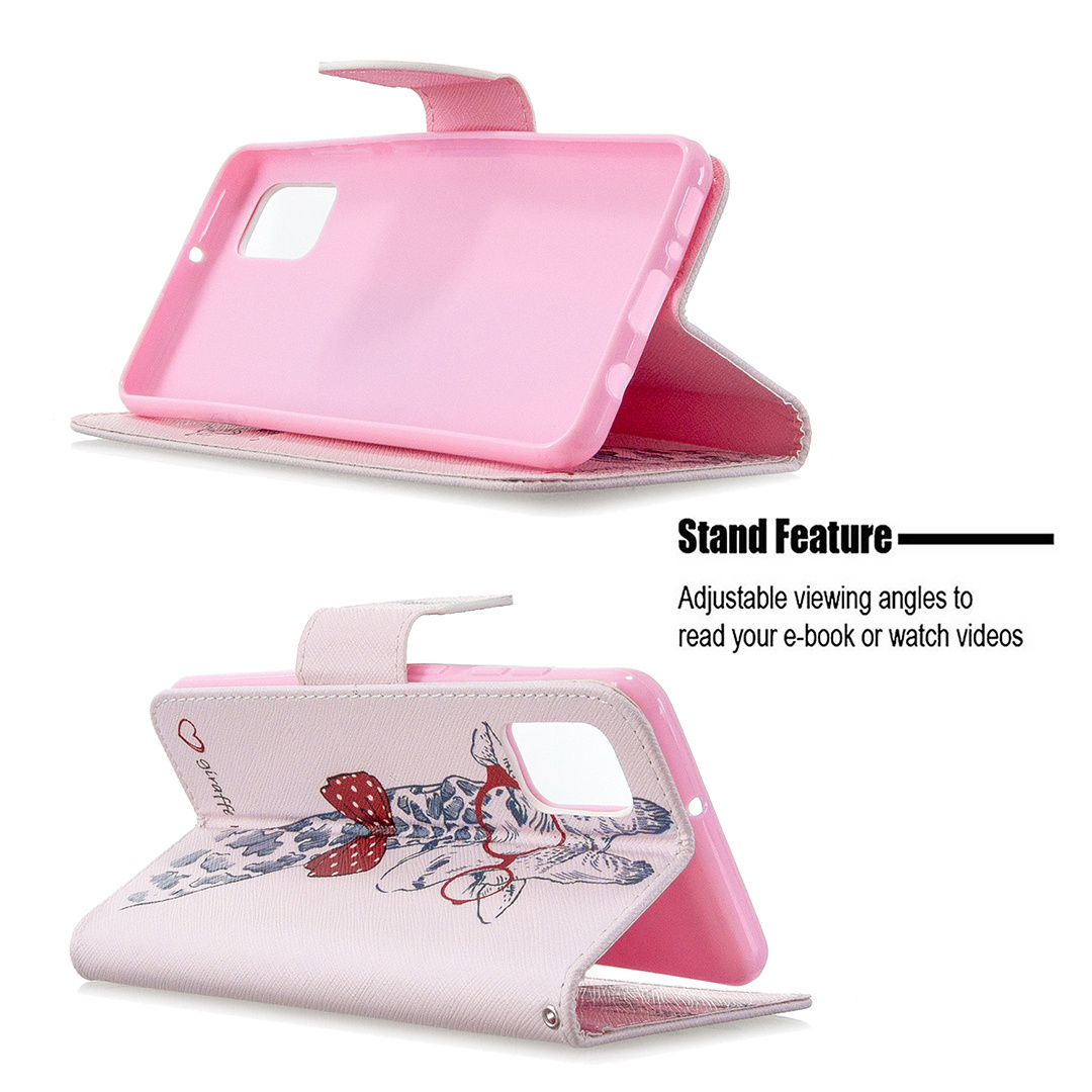 Samsung Galaxy A31 Case, Flip PU Leather Wallet Phone Bag Cover for Galaxy A31 - Giraffe
