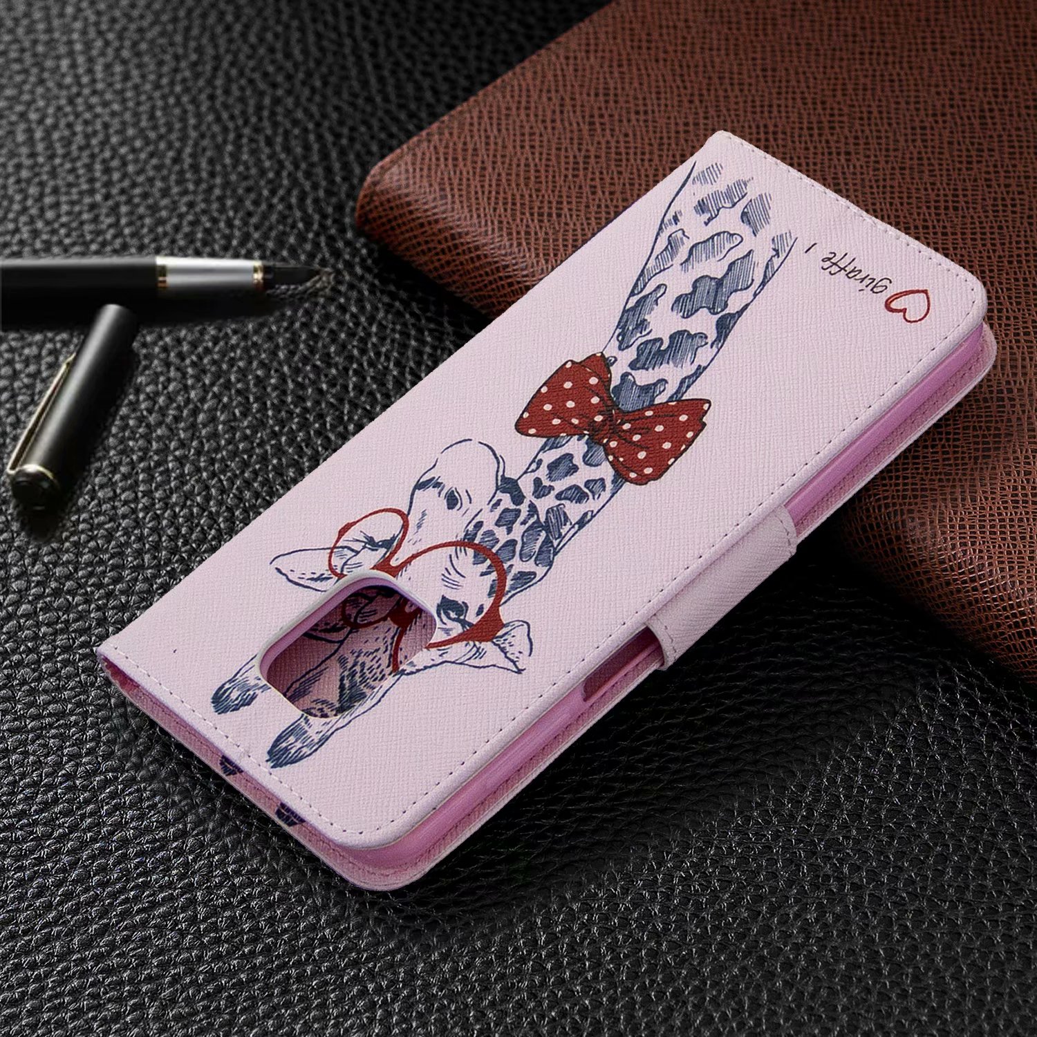 Xiaomi Redmi Note 9 Pro Case, Flip Wallet Phone Bag Cover for Redmi Note 9S - Giraffe