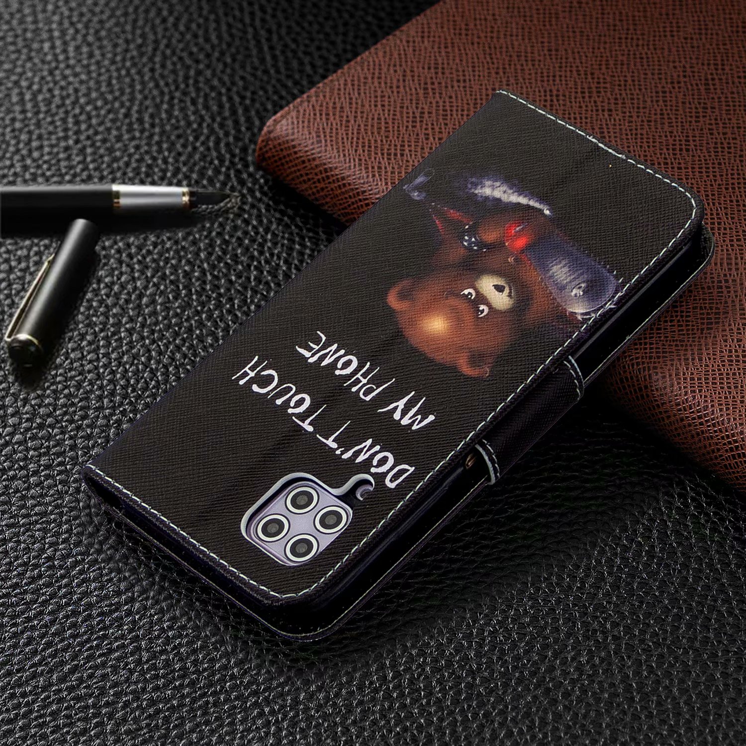 Huawei P40 Lite (6.4 inch) Case, Flip Wallet Phone Bag Cover for P40 Lite - Don't touch my phone