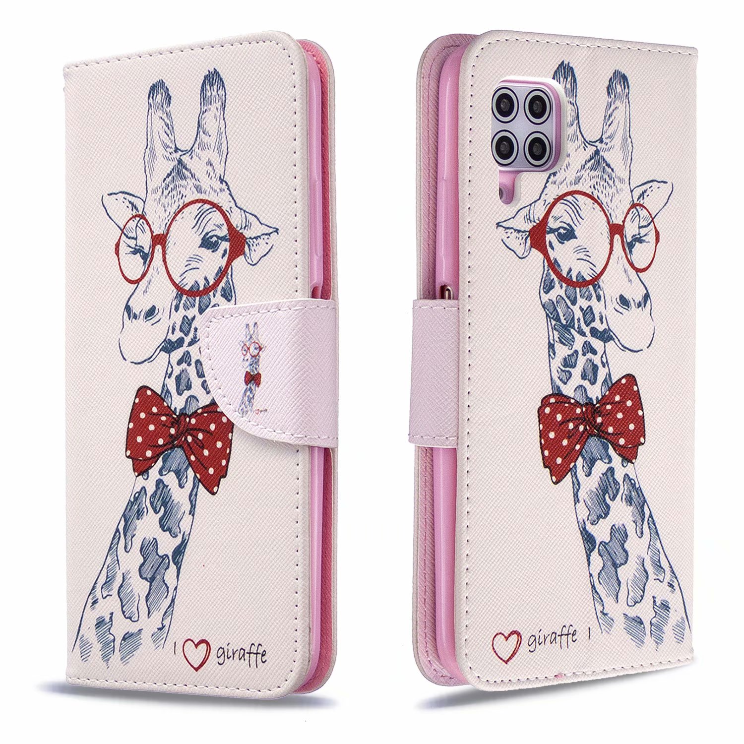 Huawei P40 Lite (6.4 inch) Case, Flip Wallet Phone Bag Cover for Huawei P40 Lite - Giraffe