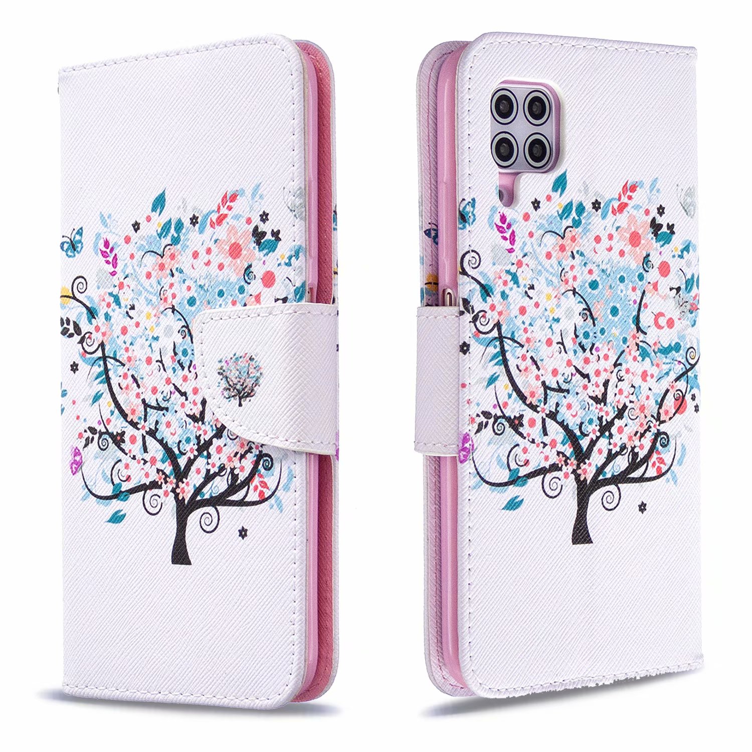 Huawei P40 Lite (6.4 inch) Case, Flip Wallet Phone Bag Cover for Huawei P40 Lite - Color tree