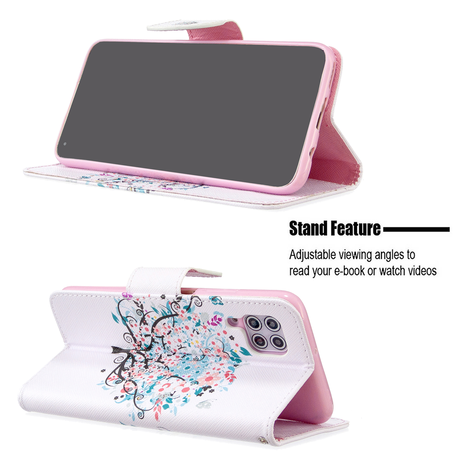 Huawei P40 Lite (6.4 inch) Case, Flip Wallet Phone Bag Cover for Huawei P40 Lite - Color tree