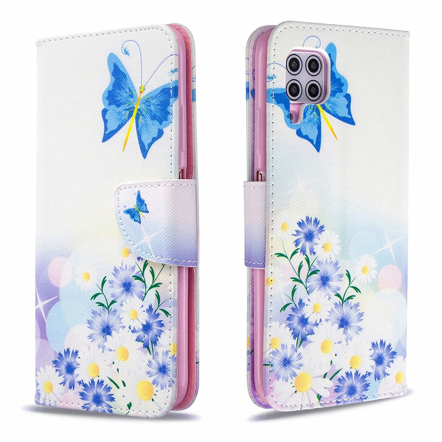 Huawei P40 Lite (6.4 inch) Case, Flip Wallet Phone Bag Cover for Huawei P40 Lite - Flower Butterfly