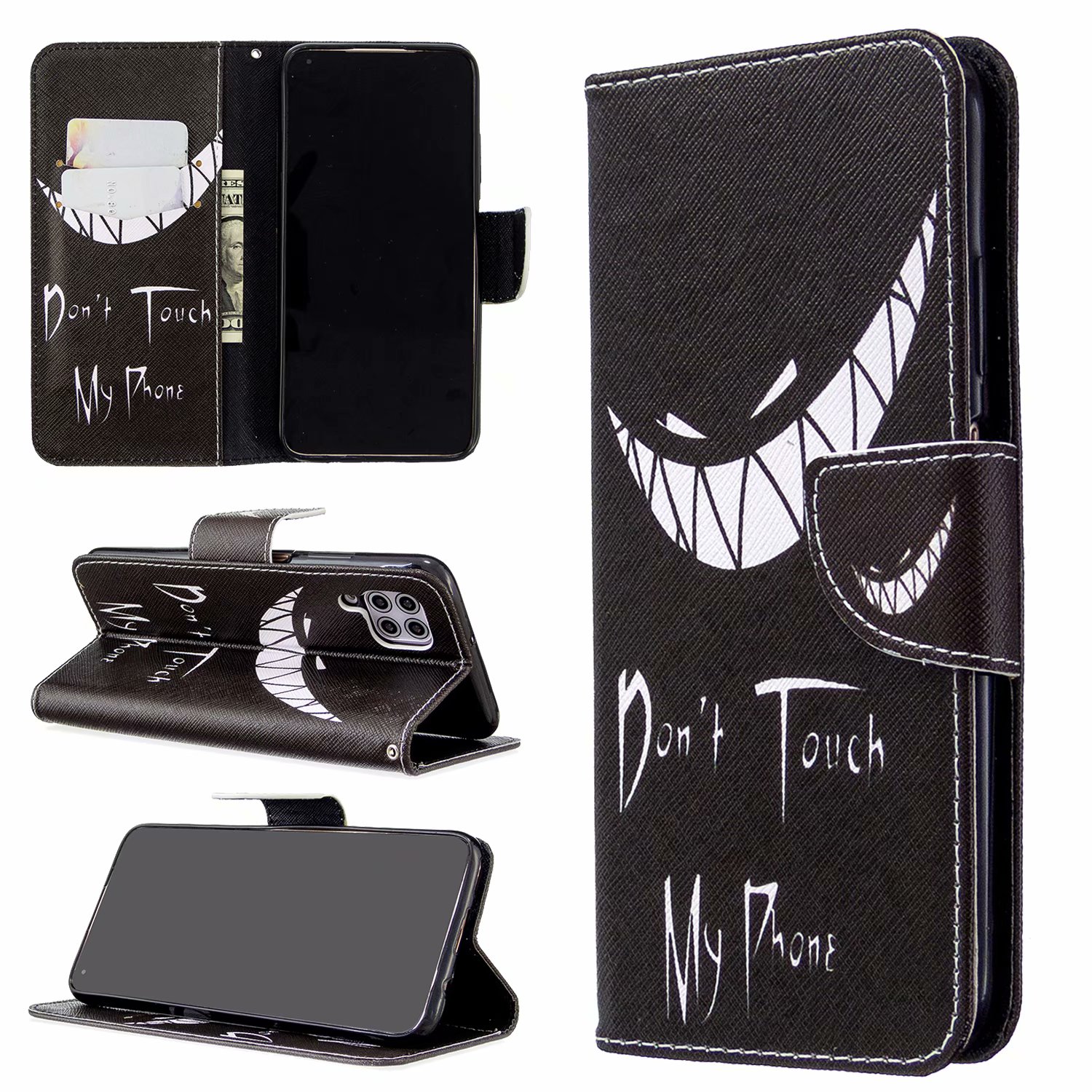 Huawei P40 Lite (6.4 inch) Case, Flip Wallet Phone Cover for Huawei P40 Lite - Don't touch my phone