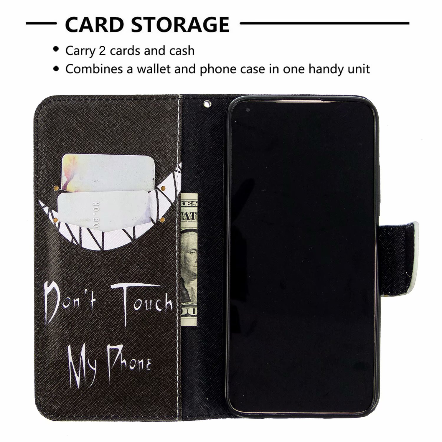 Huawei P40 Lite (6.4 inch) Case, Flip Wallet Phone Cover for Huawei P40 Lite - Don't touch my phone