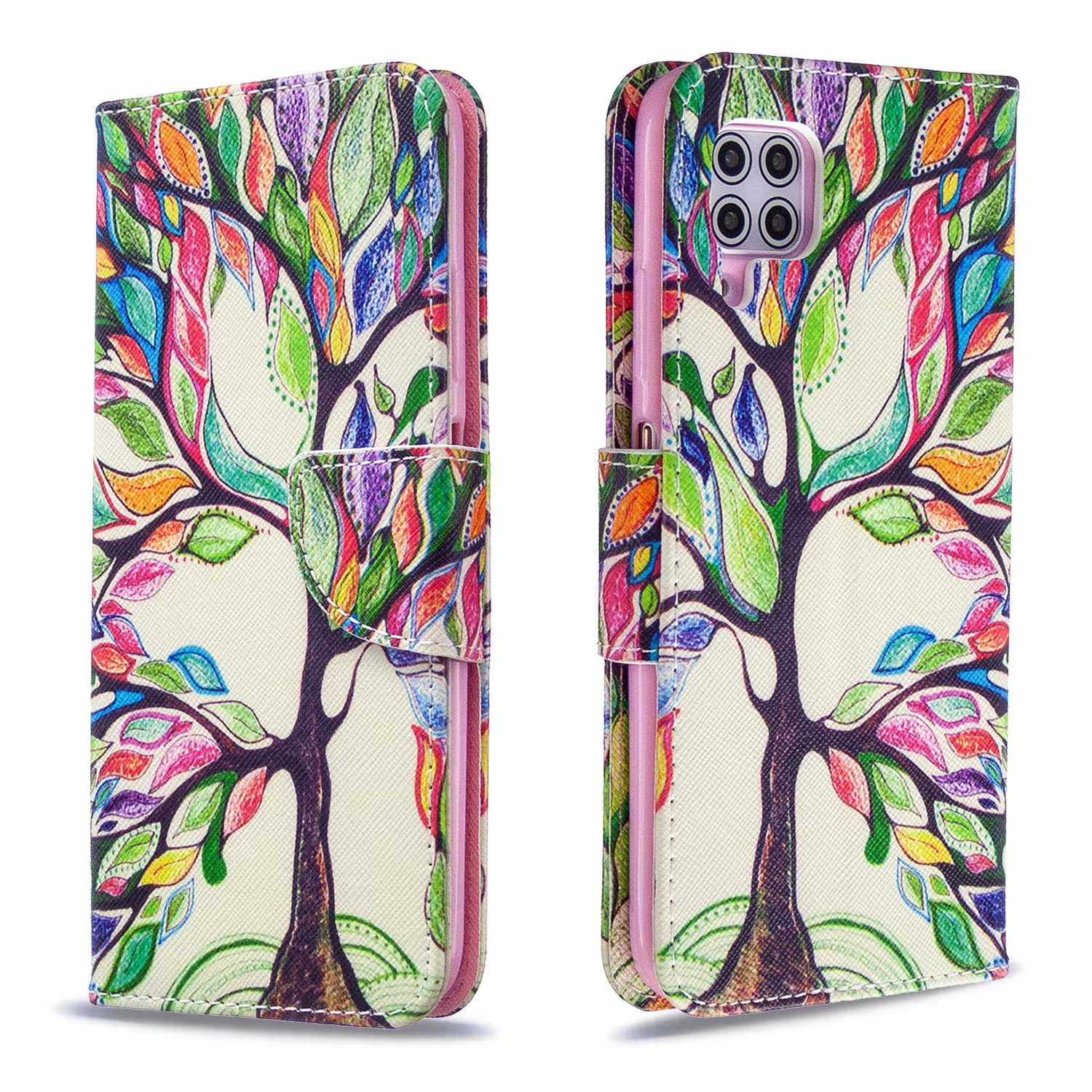 Huawei P40 Lite (6.4 inch) Case, Flip Wallet Phone Cover for Huawei P40 Lite - Painting tree